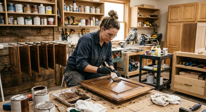 Built In Cabinetry Staining in Carmel, IN